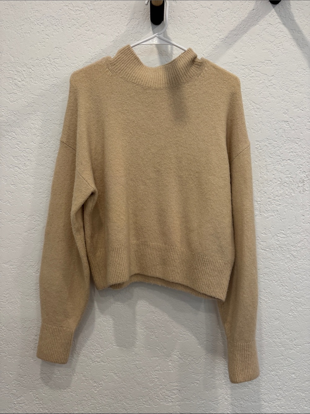 & Other Stories Beige Mock Neck Sweater